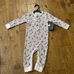 Charming Floral Kids Bodysuit - White and Red